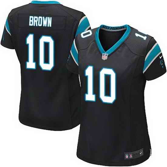 Nike Panthers #10 Philly Brown Black Team Color Women Stitched NFL Jersey